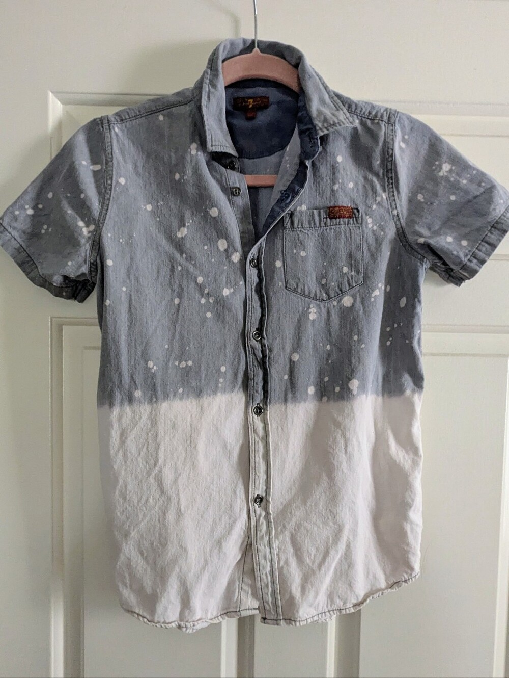 Boys Denim Bleached Designer Top